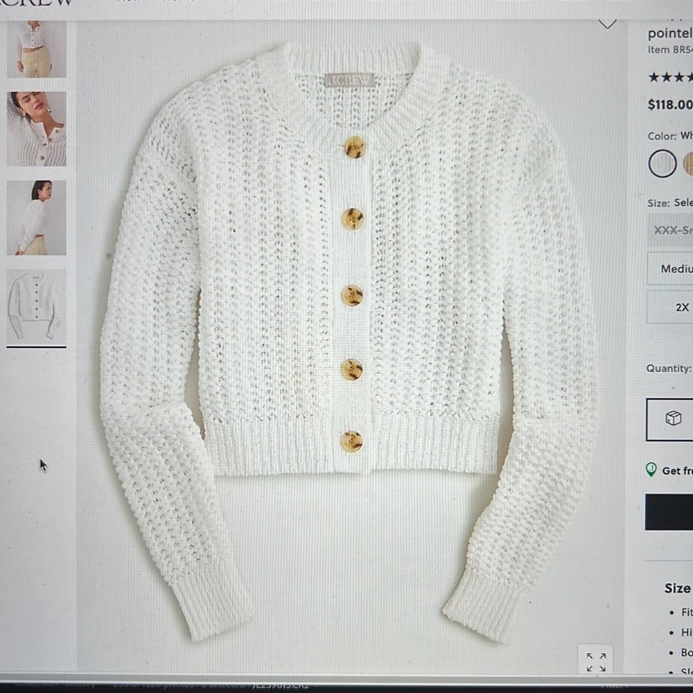Jcrew never worn cardigan sweater white 2x